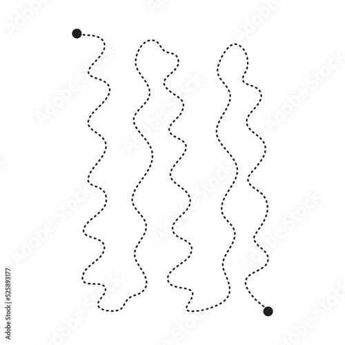 Prewriting tracing lines and curve shapes element for preschool, kindergarten and Montessori kids activities in vector illustration