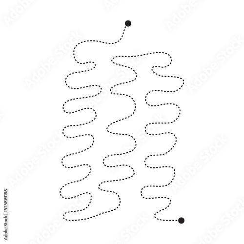 Prewriting tracing lines and curve shapes element for preschool, kindergarten and Montessori kids activities in vector illustration