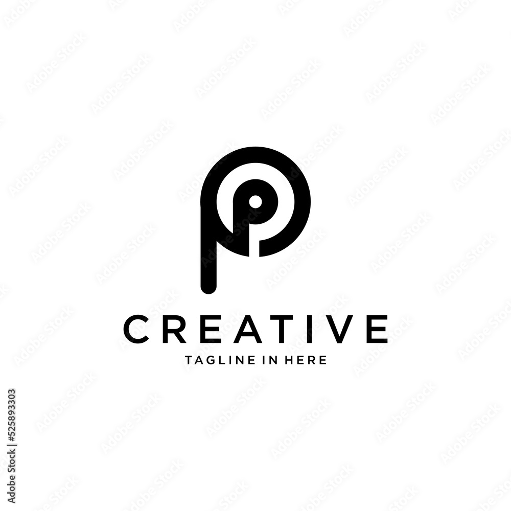 creative simple letter P logo design vector creative simple letter P logo design vector