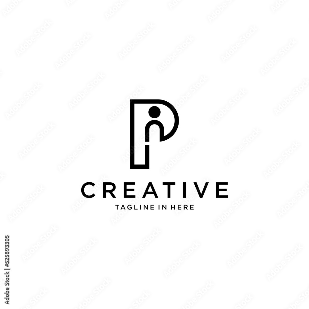 People staff logo and letter P concept with abstract design
People staff logo and letter P concept with abstract design