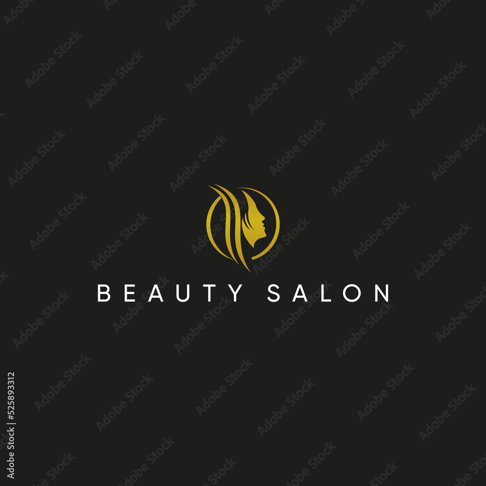 hair salon beauty med logo design vector
