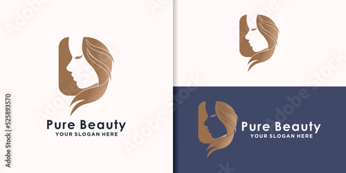 beauty logo branding template with creative concept
