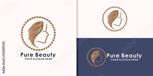 beauty logo branding template with creative concept