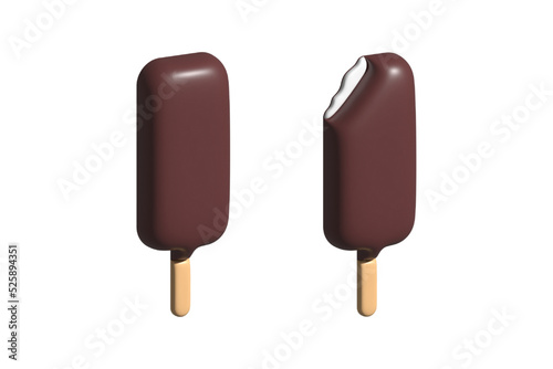 Eskimo on a stick with 3D effect. Vector illustration isolated on a white background.