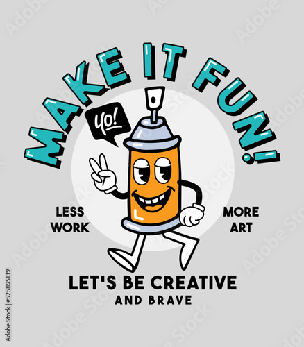 Cartoon graffiti art. Vector graphics for apparel prints, posters and other uses.