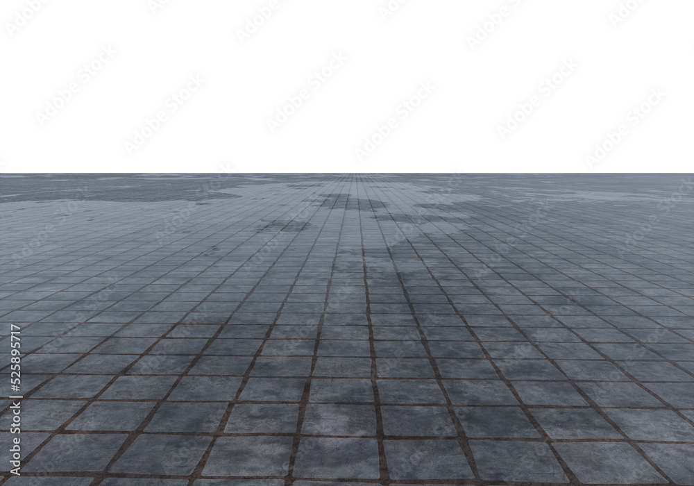 Brick Foreground Floor with Perspective, Transparent Background PNG
