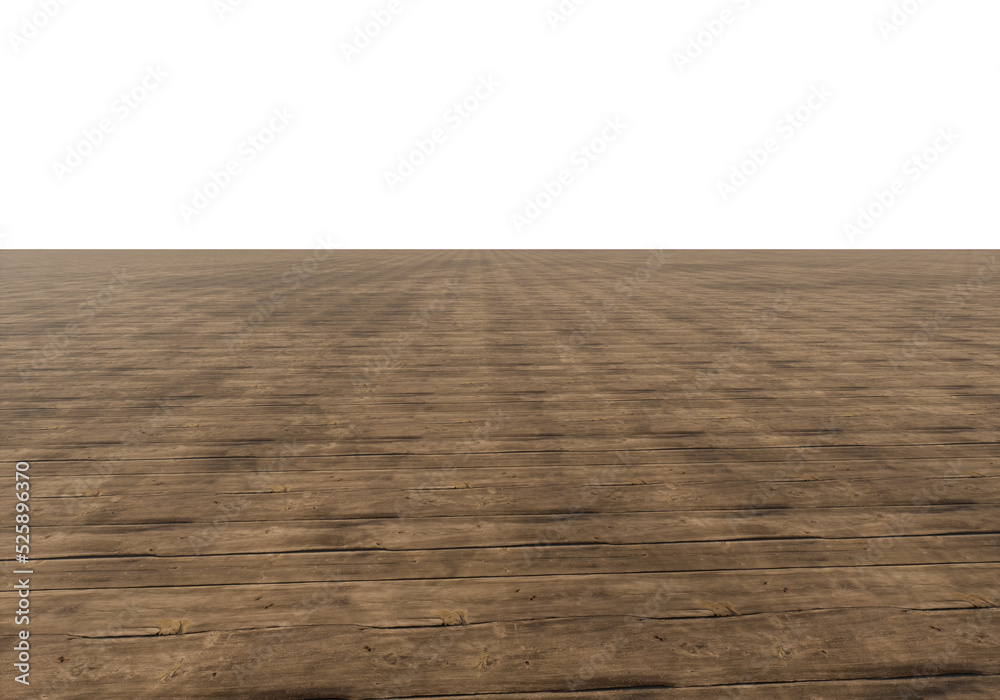 Wooden Foreground Floor with Perspective, Transparent Background PNG
