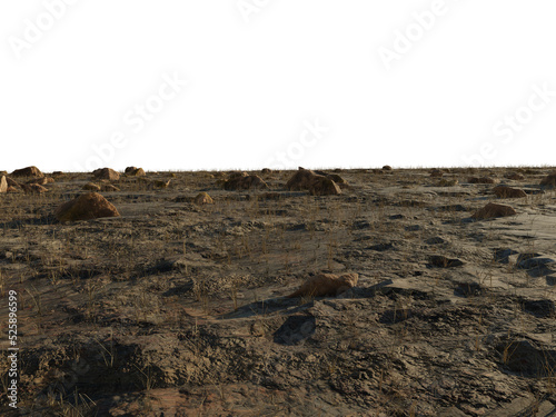 Rocky Foreground Floor with Perspective, Transparent Background PNG
