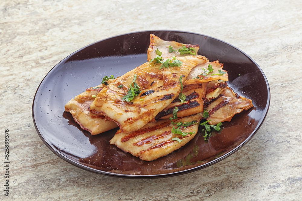 Grilled squid with unagi sauce Grilled squid with unagi sauce