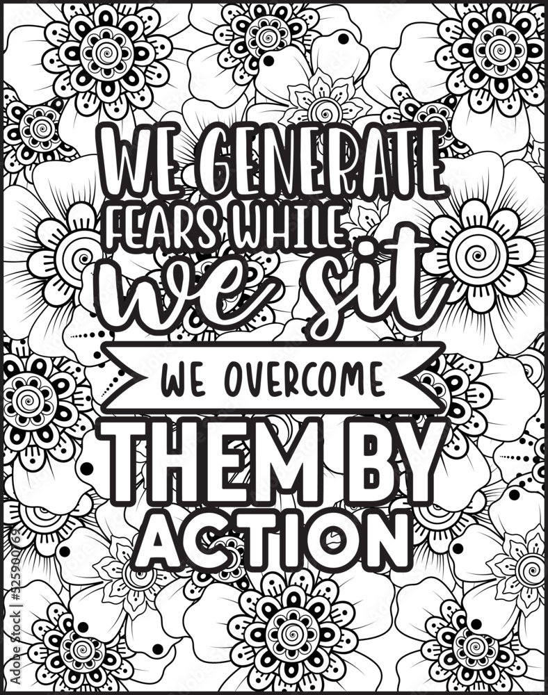 Motivational quotes coloring pages design