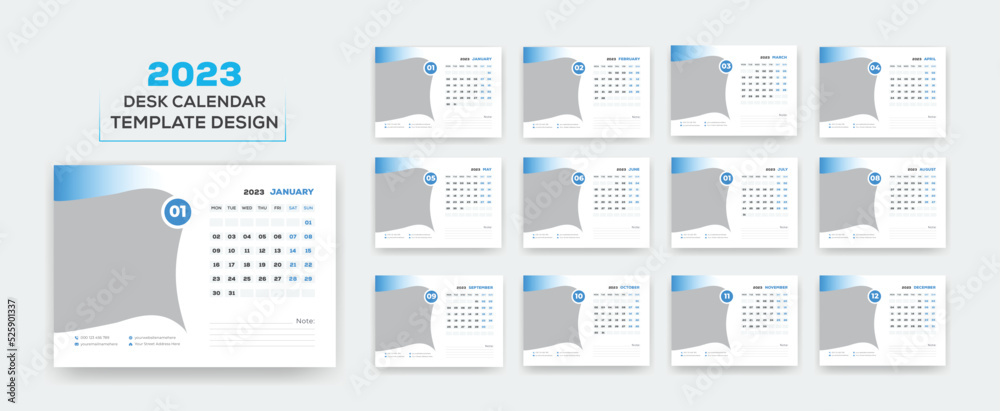Desk Calendar 2023 Or Monthly & Weekly Schedule New Year Calendar 2023 Design Template. Desk Calendar 2023 Or Monthly & Weekly Schedule New Year Calendar 2023 Design Template.
