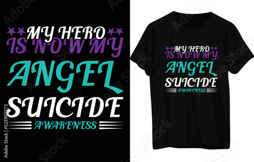 Suicide Prevention Week T-Shirt Design . photo
