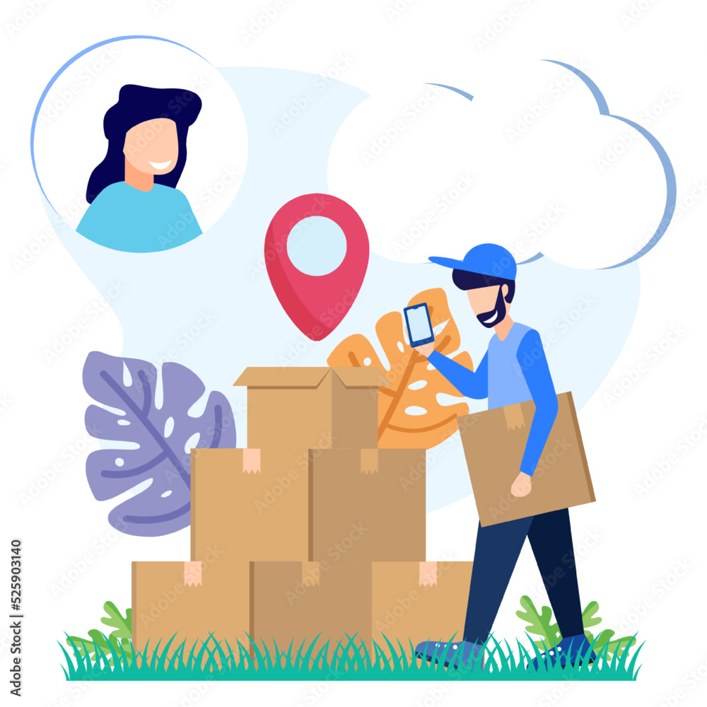 Illustration vector graphic cartoon character of delivery