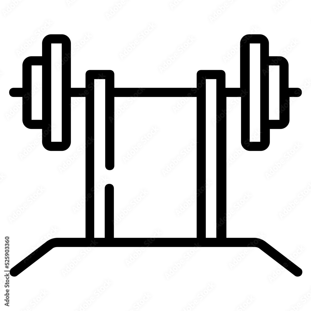 An icon of dumbbells designed in line style An icon of dumbbells designed in line style