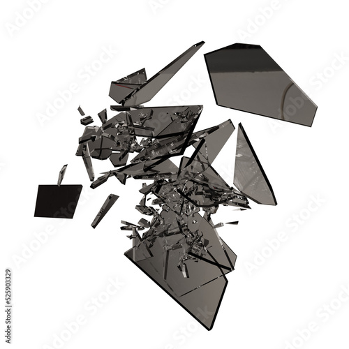 Broken Stone Debris Impact Overlay, Transparent Background PNG

