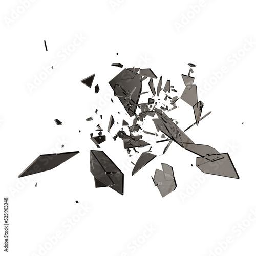 Broken Stone Debris Impact Overlay, Transparent Background PNG 