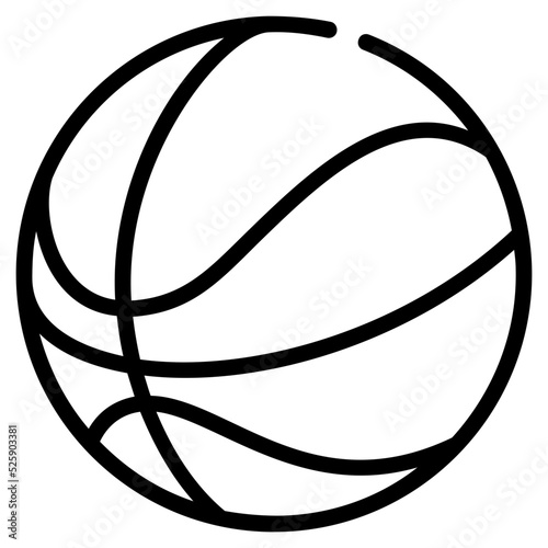 A linear icon design of basketball 