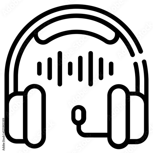 Premium handcrafted linear icon of headphones 