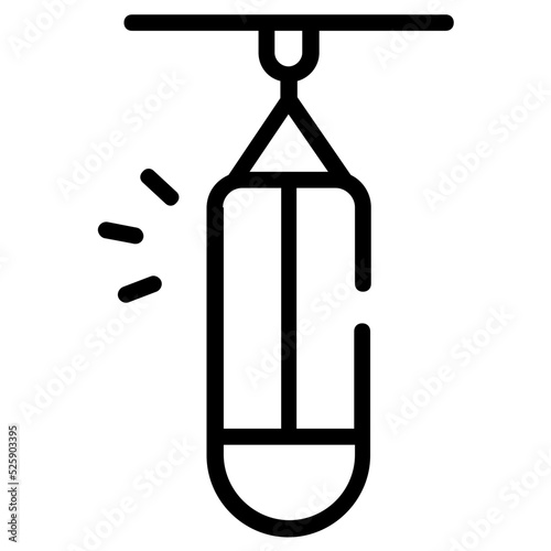 A customizable linear icon of punching bag 