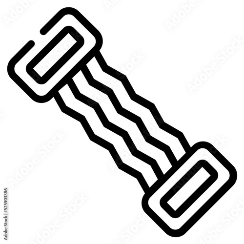 Modern handcrafted linear icon of chest expander 