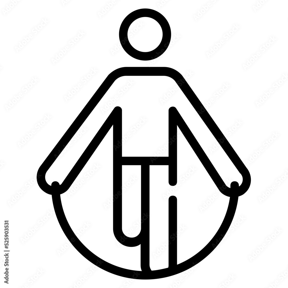 A trendy linear icon of skipping rope
A trendy linear icon of skipping rope