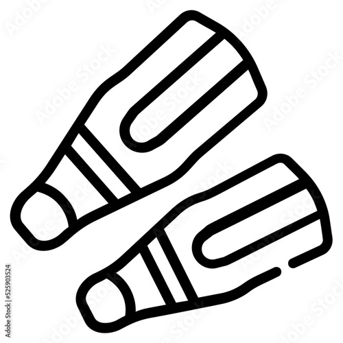 Get this amazing linear icon of diving fins 