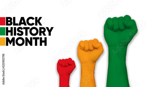 Black History Month. African American History month design with closed fist hand icon