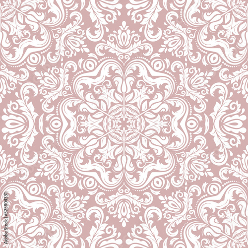 Classic seamless pattern. Damask orient white ornament. Classic vintage background. Orient ornament for fabric  wallpaper and packaging