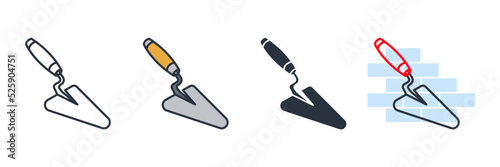 trowel icon logo vector illustration. trowel symbol template for graphic and web design collection