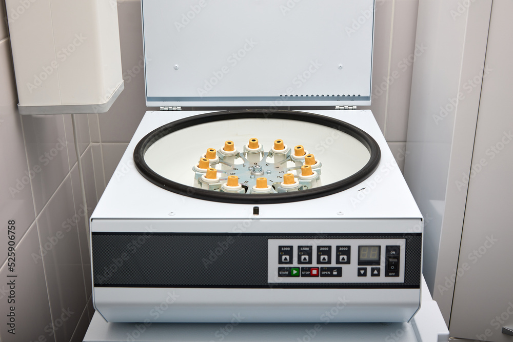 Medical centrifuge for blood analysis in the hematology laboratory