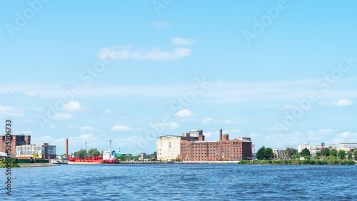 Historical port mill on the Pregolya River in Kaliningrad formerly Konigsberg, Kaliningrad Oblast, Russia photo