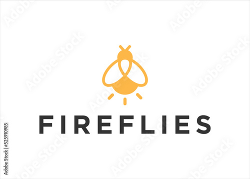 Fireflies logo icon vector illustration