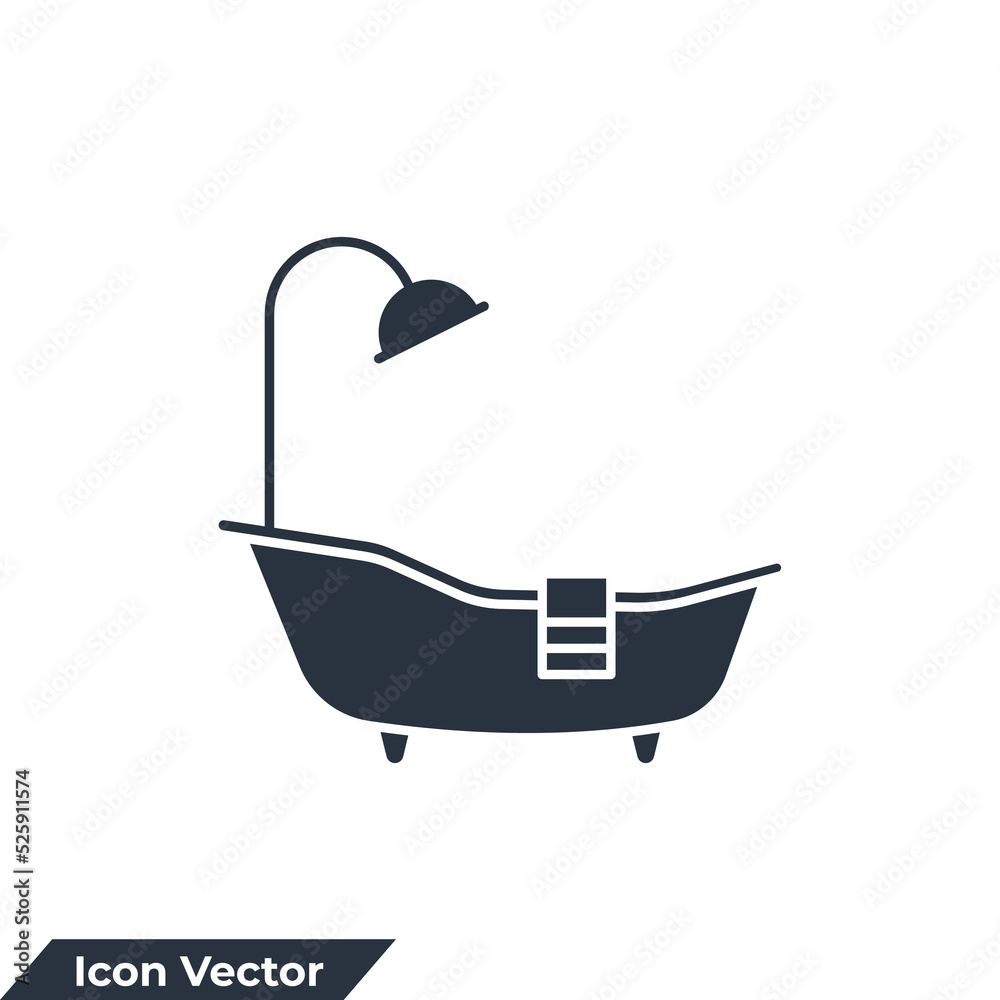 bathtub icon logo vector illustration. bathtub sign symbol template for graphic and web design collection bathtub icon logo vector illustration. bathtub sign symbol template for graphic and web design collection