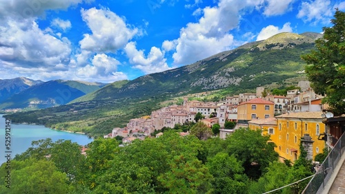 View of Barrea and its namesake lake in Abruzzo. photo