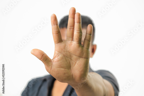 Close up man gesturing rejection