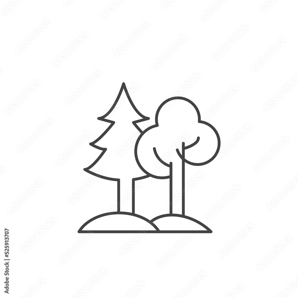 Fototapeta premium Forest, park and garden trees icons symbol vector elements for infographic web