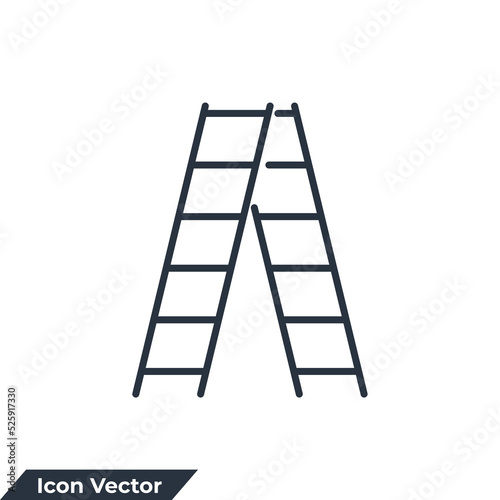 stepladder icon logo vector illustration. stepladder symbol template for graphic and web design collection