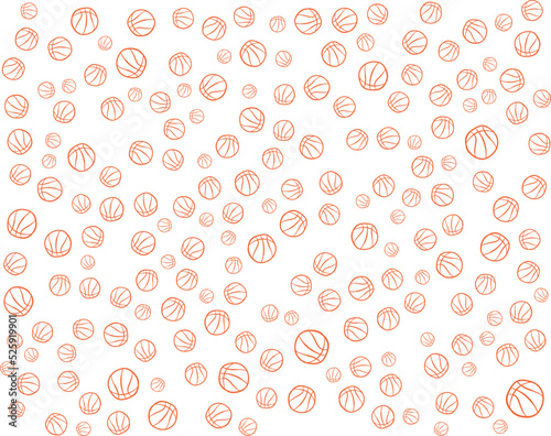 Basketball seamless pattern, Sports background with orange basketballs