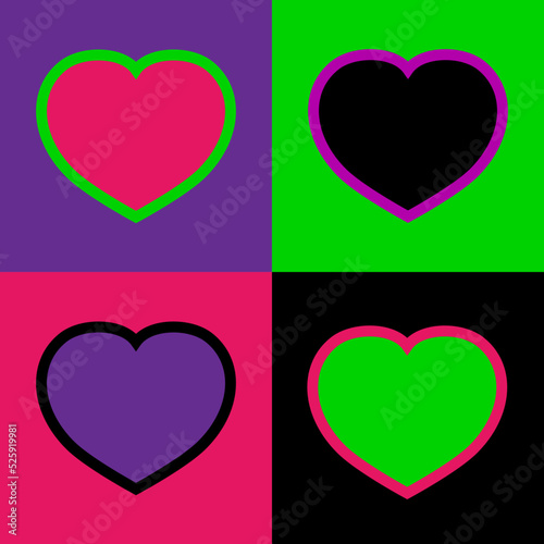 Heart shaped icon for youth subculture Emo.