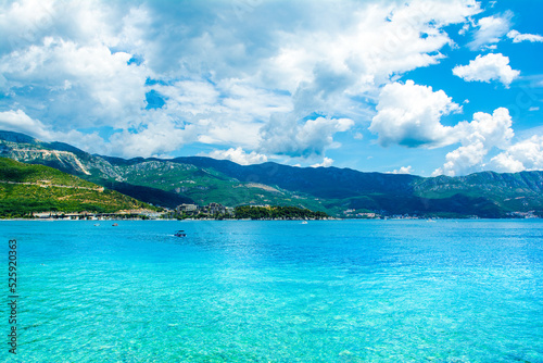 Beautiful summer landscape of the coast of Adriatic Sea  Montenegro
