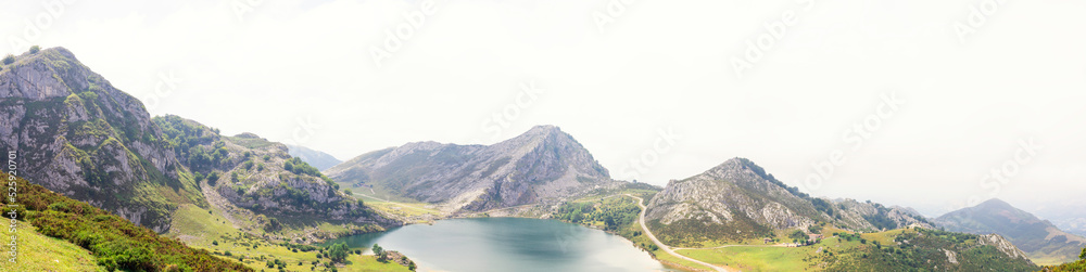 panoramic view of the lakes in spain panoramic view of the lakes in spain