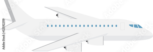 Simple Cartoon Airplane Flat Style Icon