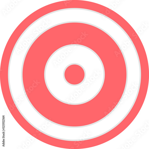 Target with Red and Whte Color Flat Style Icon