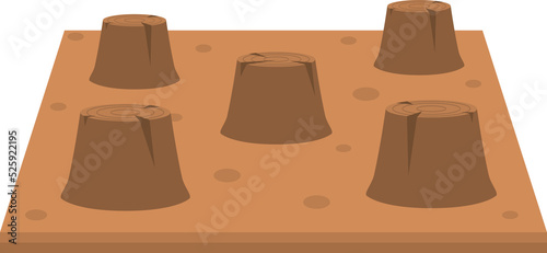 Tree Stump Flat Style Icon. Deforestation Concept