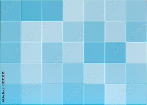 Turquoise ceramic tile wall background and texture. Mockup for kitchen, bathroom, toilet. Empty space for your design. 3d rendering illustration.