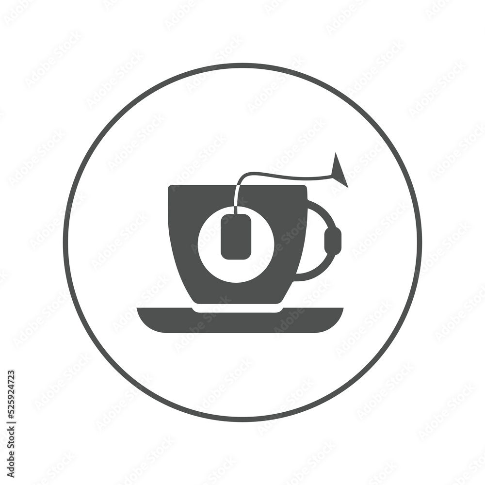 Obraz premium Natural tisanes tea cup icon | Circle version icon |