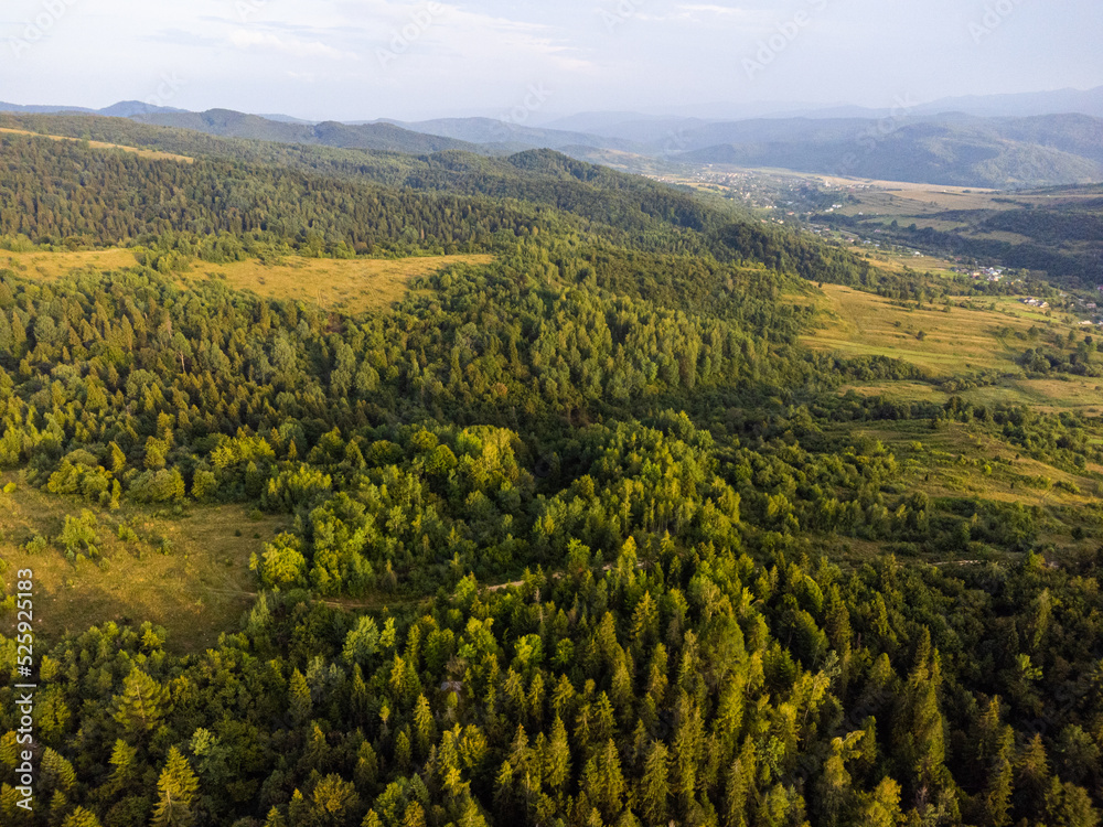 Fototapeta premium Beautiful landscape of mountains. Aerial photo