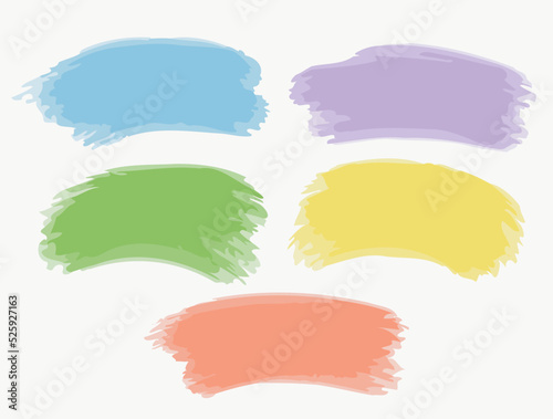 Watercolor brush set colorful splashes for you. vector illustration