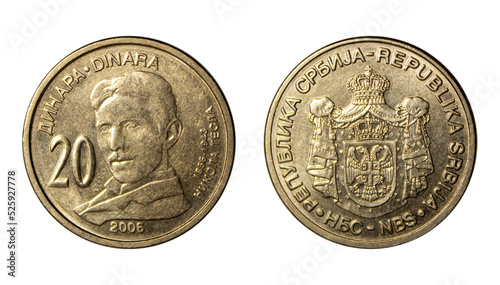 20 Yugoslav Dinar coin of 2006 photo