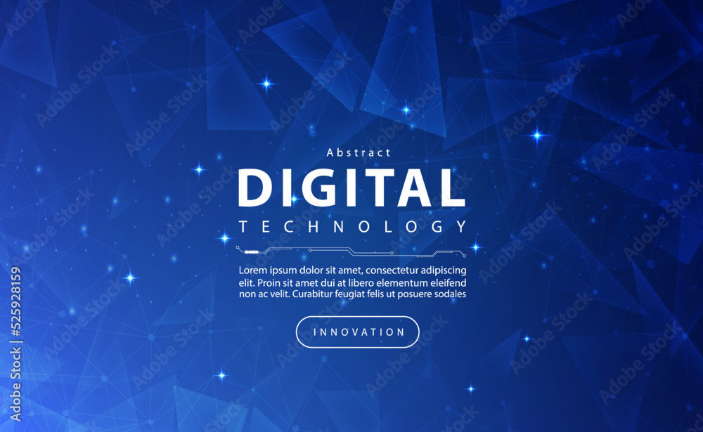 Digital technology banner blue background concept, technology light purple sky effect, abstract tech, innovation future data, internet network, Ai big data, lines dots connection, illustration vector